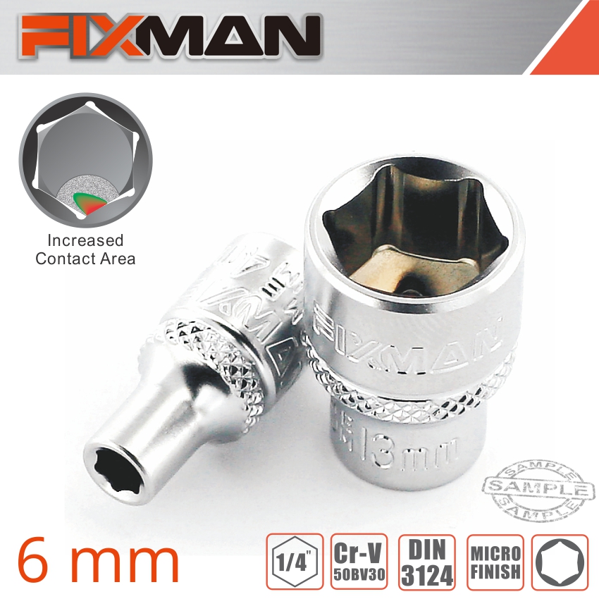 Fixman 1/4' Drive Hex Socket 6mm