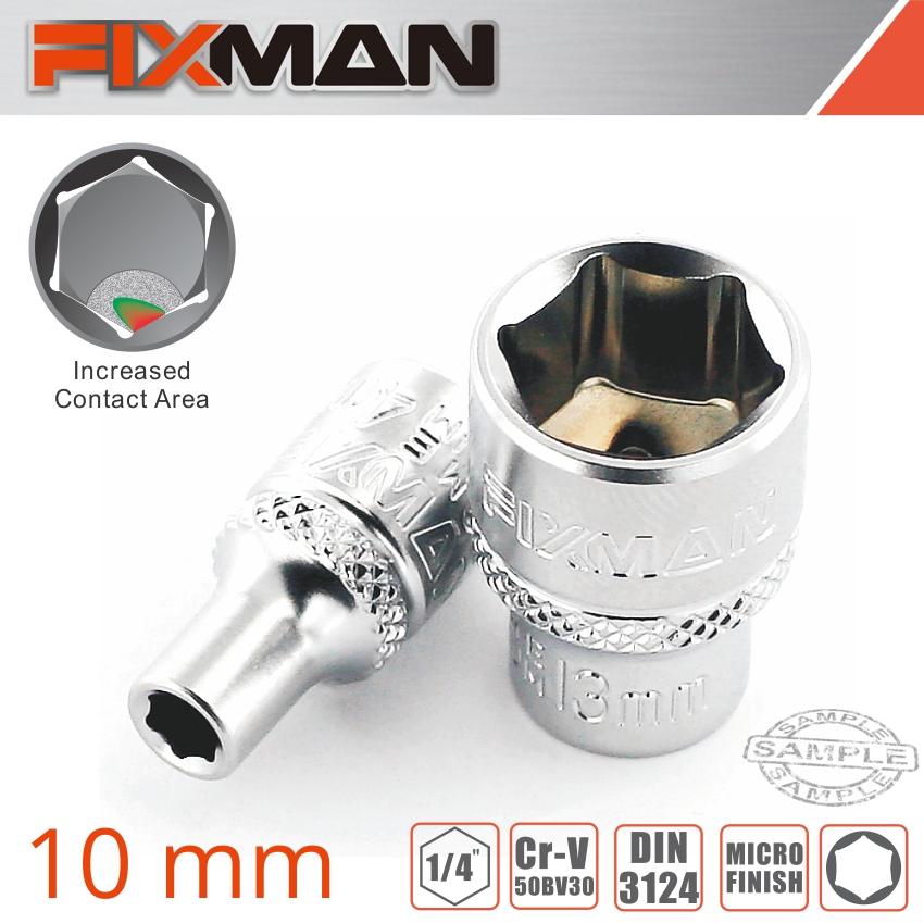Fixman 1/4' Drive Hex Socket 10mm