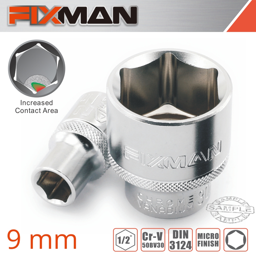 Fixman 1/2' Drive Hex Socket 9mm X 21.8mm