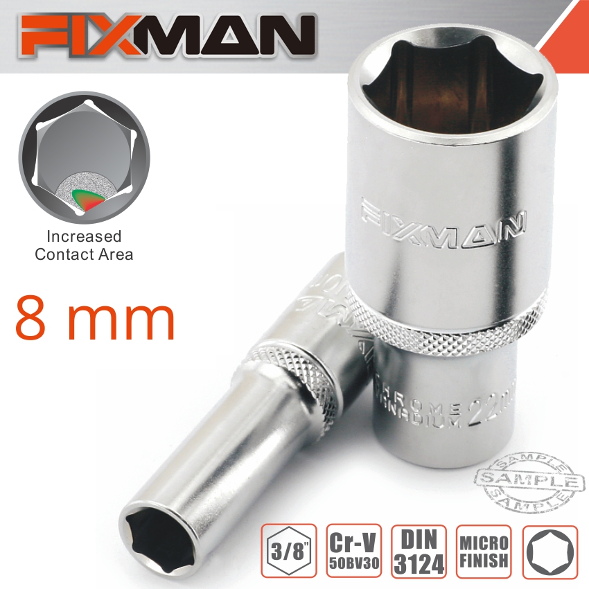 Fixman 3/8' Dr Deep Socket 8mm