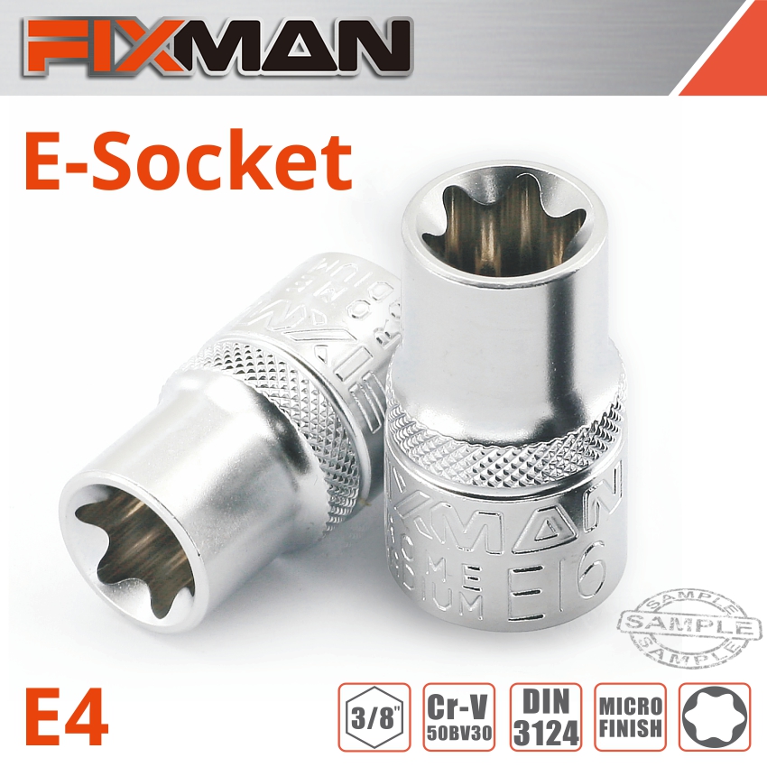 Fixman 3/8' Drive E-socket 6 Point E4
