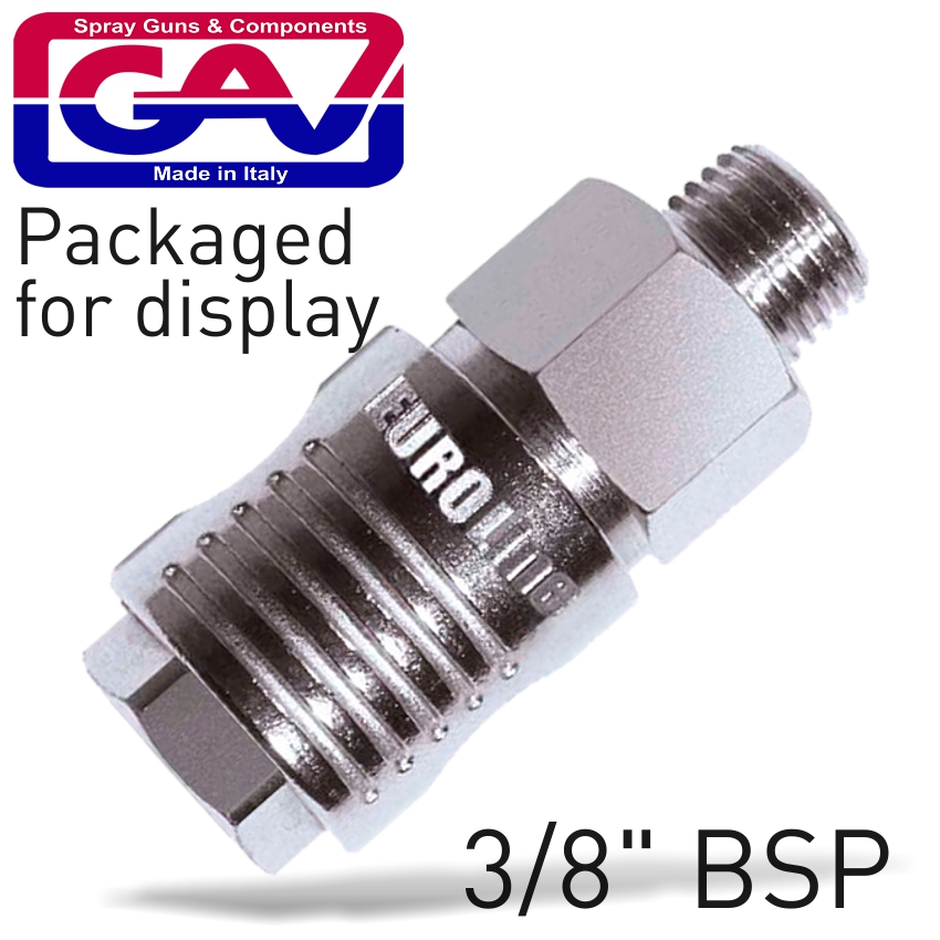GAV112-2P Quick Coupler Euroline 3/8' Male Packaged