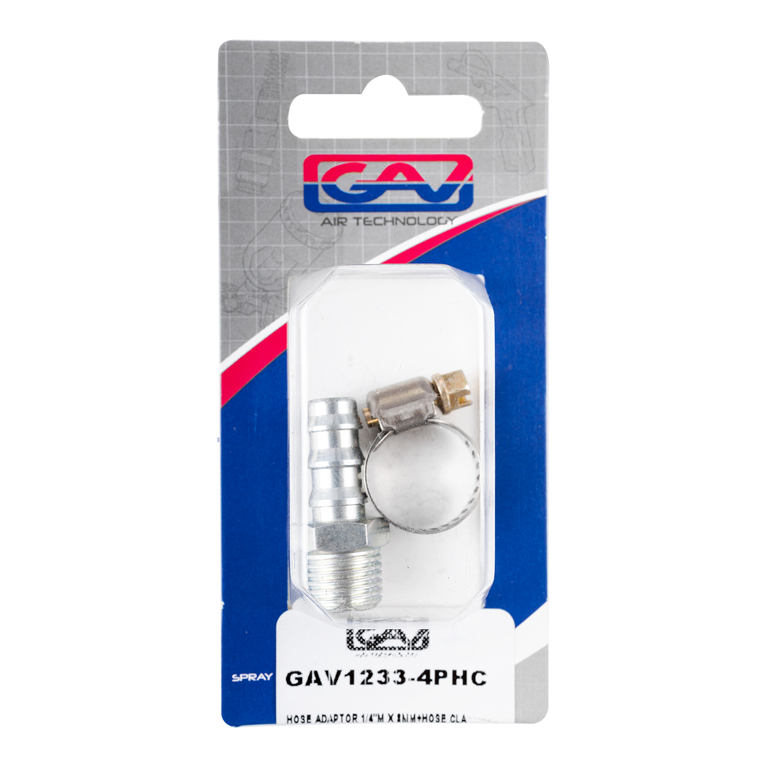 Hose Adaptor 1/4'm X 8mm+hose Cla