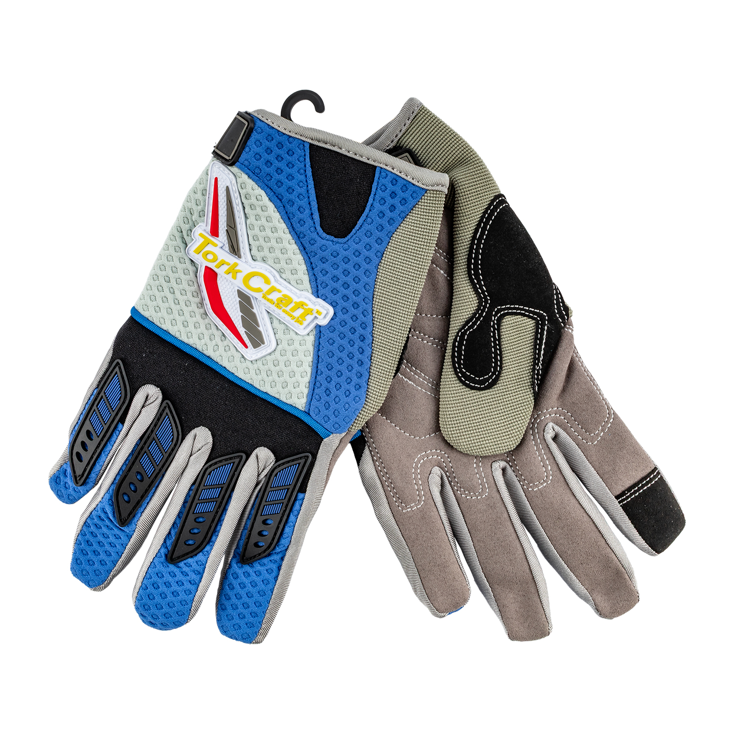 Mechanics Glove X Large Synthetic Leather Palm Air Mesh Back Blue