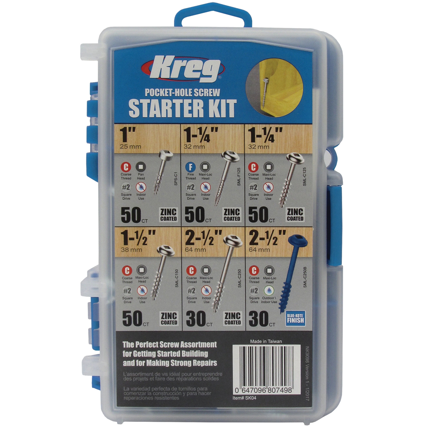 Kreg Pocket-hole Screw Starter Kit 260pce