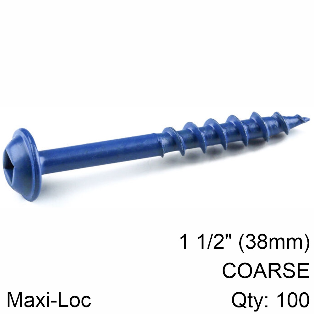 Kreg Blue Kote Pocket Hole Screws 38mm 1.50' #8 Coarse Thread Mx
