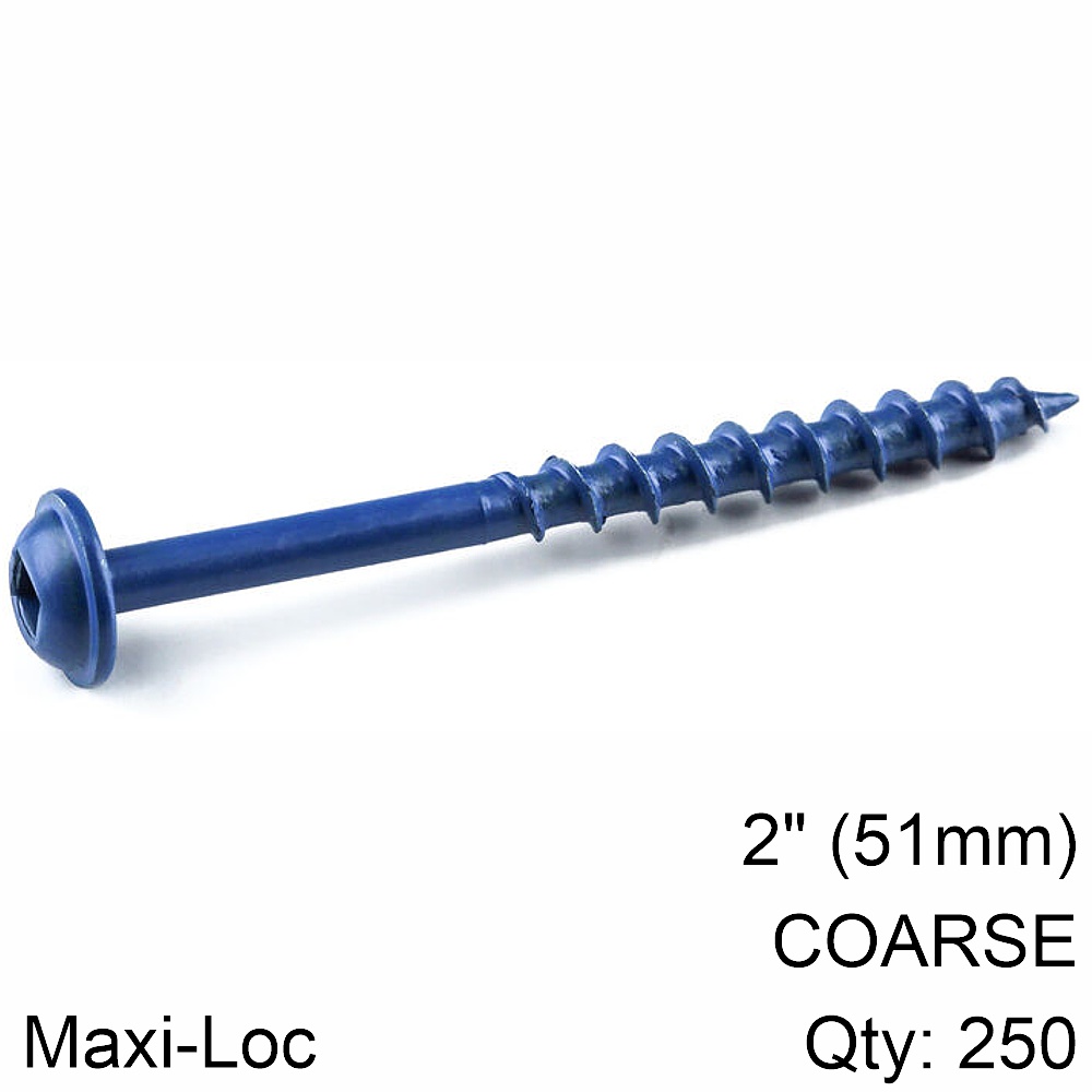 Kreg Blue Kote Pocket Hole Screws 51mm 2.00' #8 Coarse Thread Mx Loc 2
