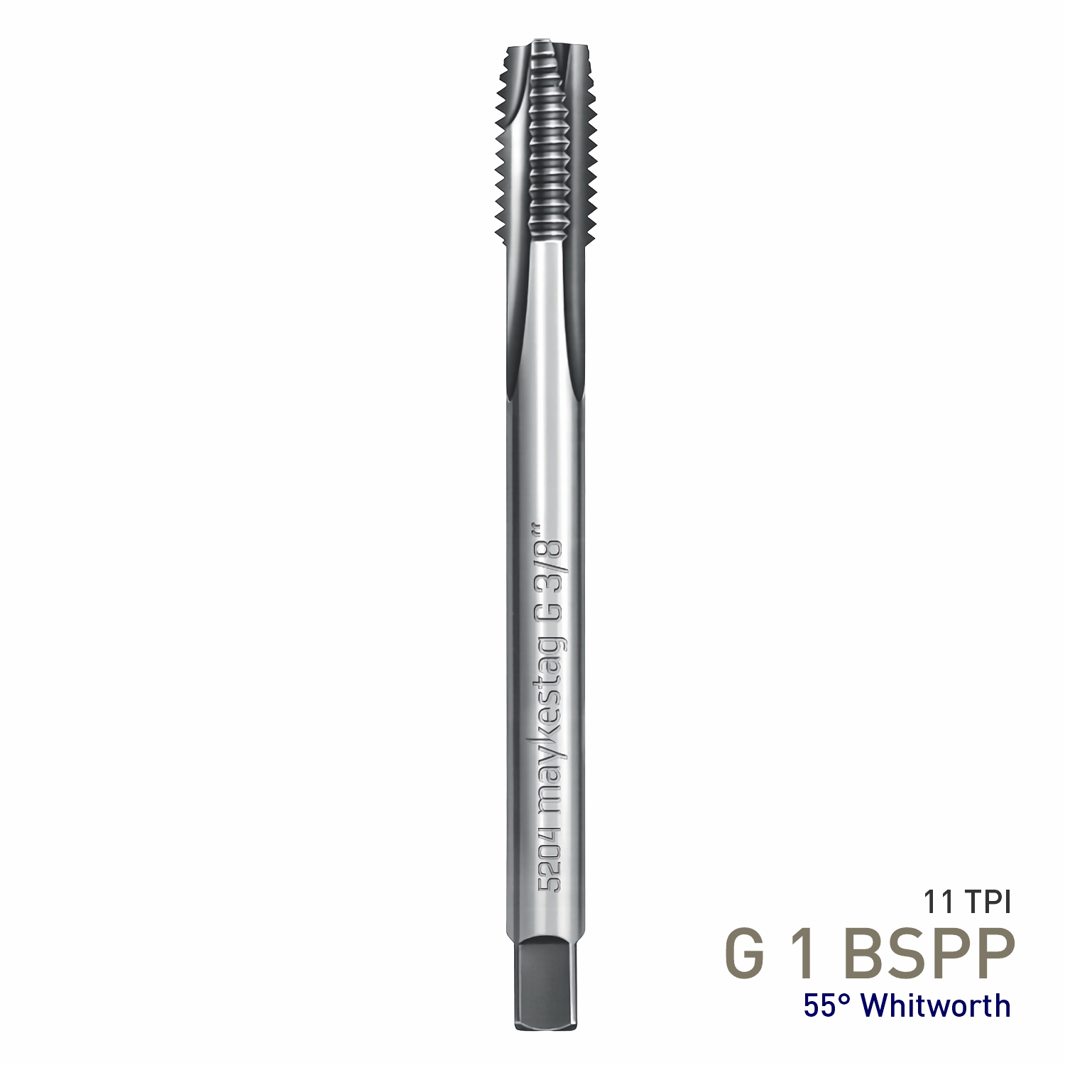Maykestag HSS-Co5 Machine Tap G 1 BSPP Straight Fluted Whitworth Pipe Thread