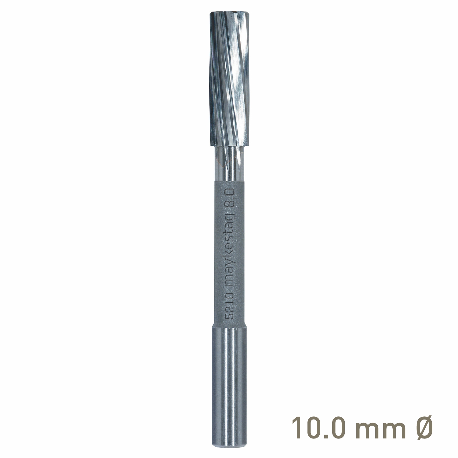 Maykestag Solid Carbide NC Machine Reamer 10mm Left Hand Spiral H7 Form B