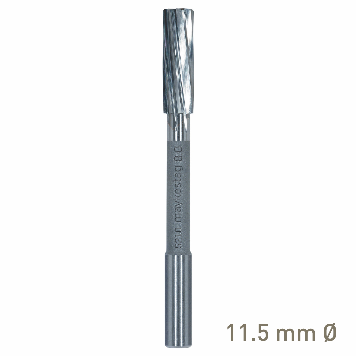Maykestag Solid Carbide NC Machine Reamer 11.5mm Left Hand Spiral H7 Form B