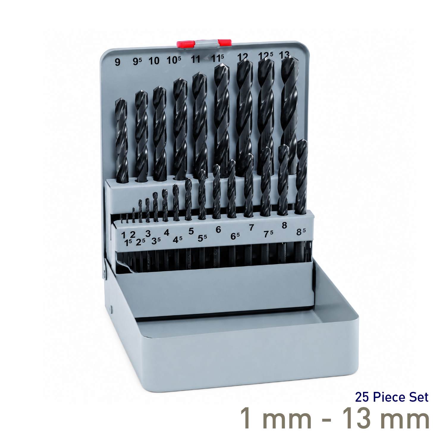 Maykestag HSS Jobber Drill Bit Set 1-13mm 25 Piece Metal Case Industrial