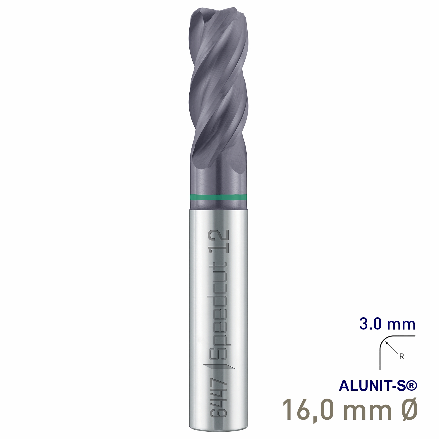 Maykestag Solid Carbide Corner Radius End Mill 16mm R3 Speedcut Universal ALUNIT-S