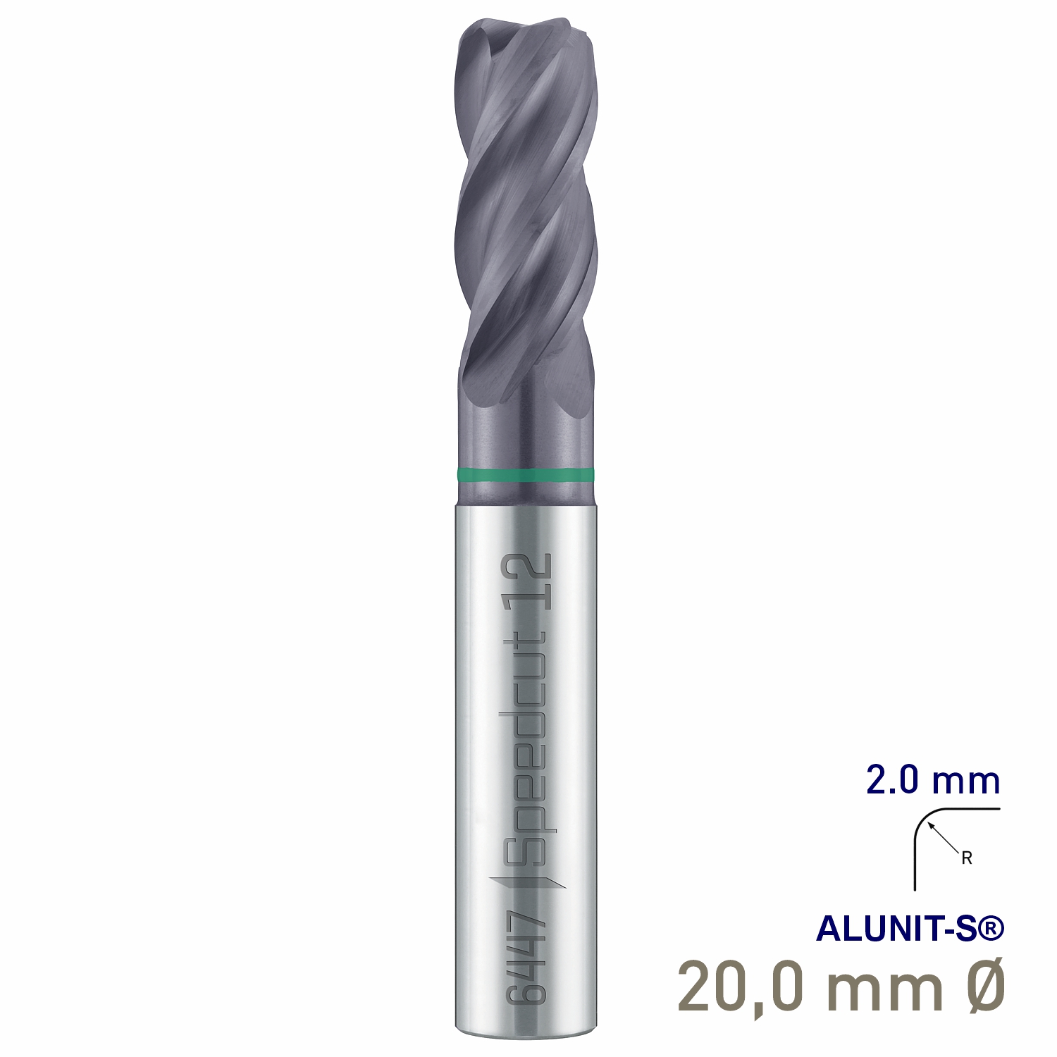Maykestag Solid Carbide Corner Radius End Mill 20mm R2 Speedcut Universal ALUNIT-S