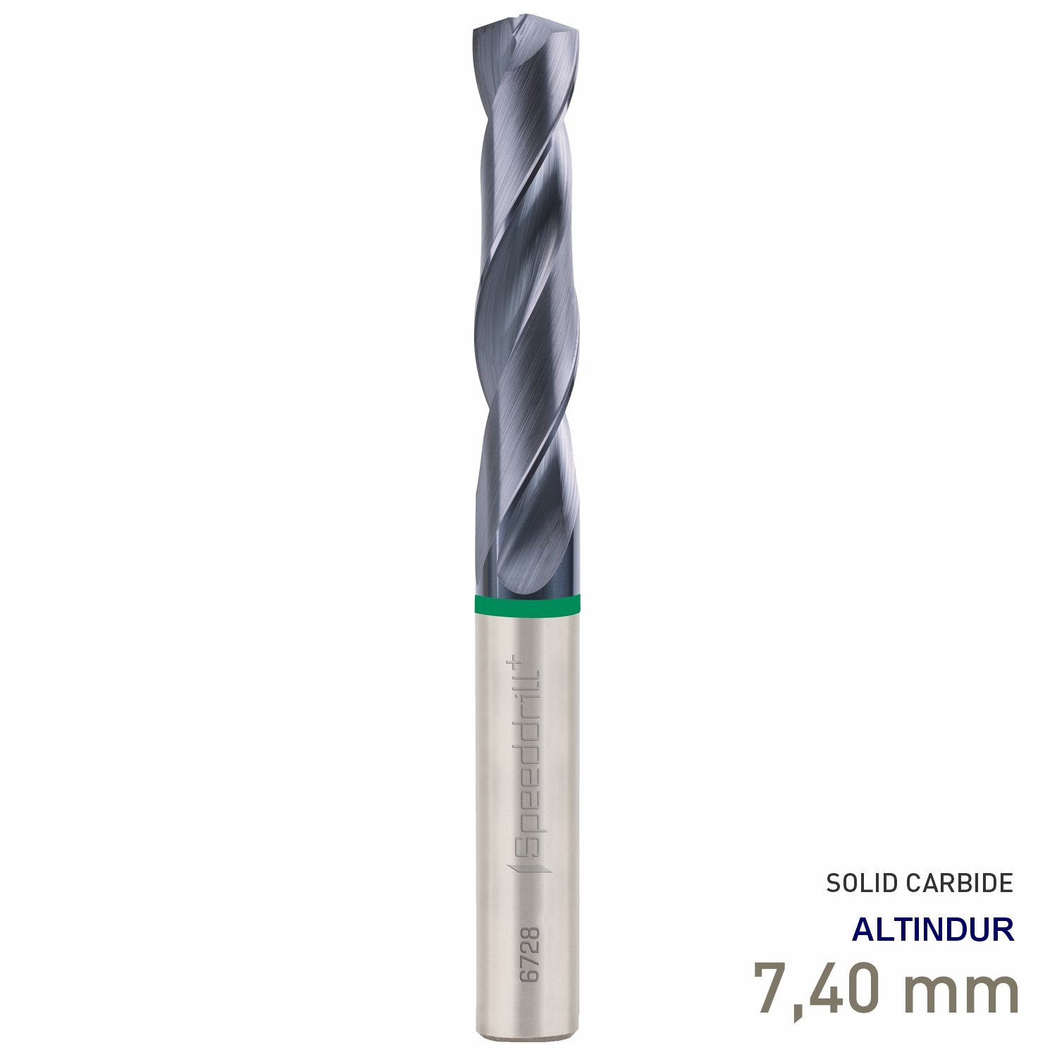 Maykestag Speeddrill+ Universal Solid Carbide Stub Drill ALTINDUR 7.40mm DIN 6537K 3xD