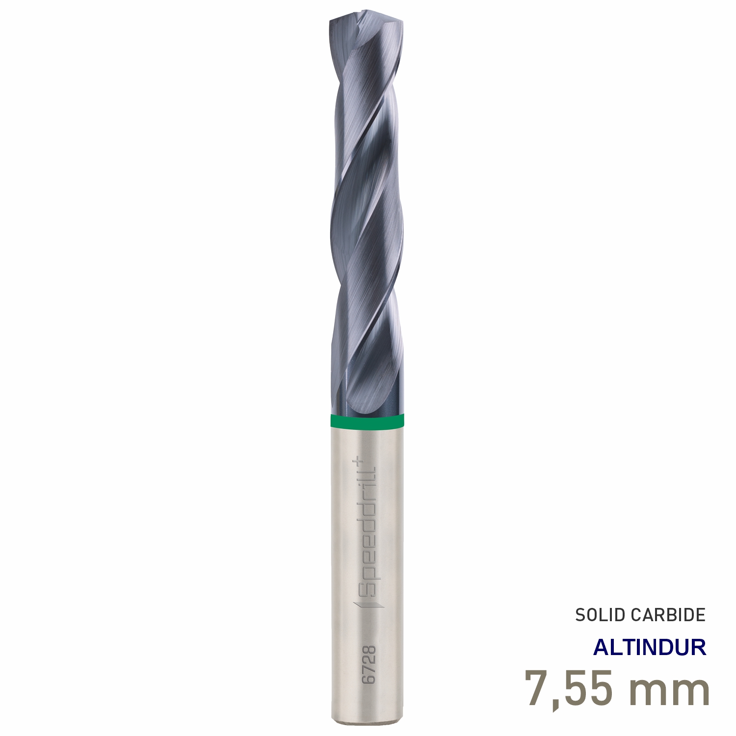 Maykestag Speeddrill+ Universal Solid Carbide Stub Drill ALTINDUR 7.55mm DIN 6537K 3xD