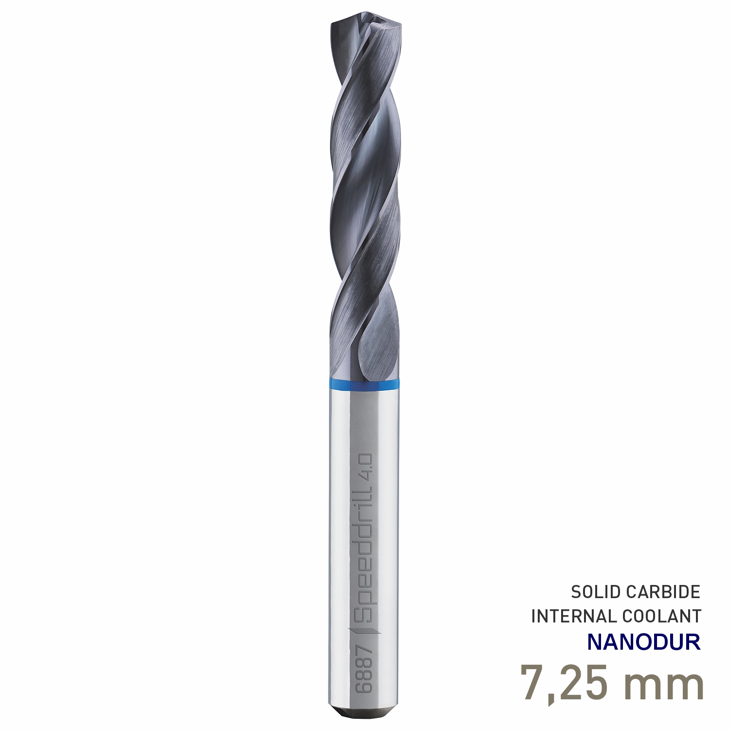 Maykestag Speeddrill 4.0-Inox HPC Solid Carbide Stub Drill 7.25mm 3xD