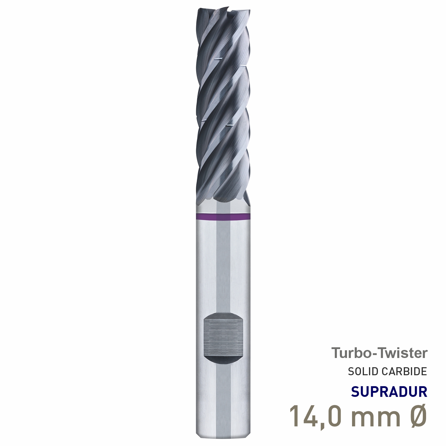 Maykestag Turbo-Twister Solid Carbide Trochoidal End Mill 14mm Long Series 5 Flute