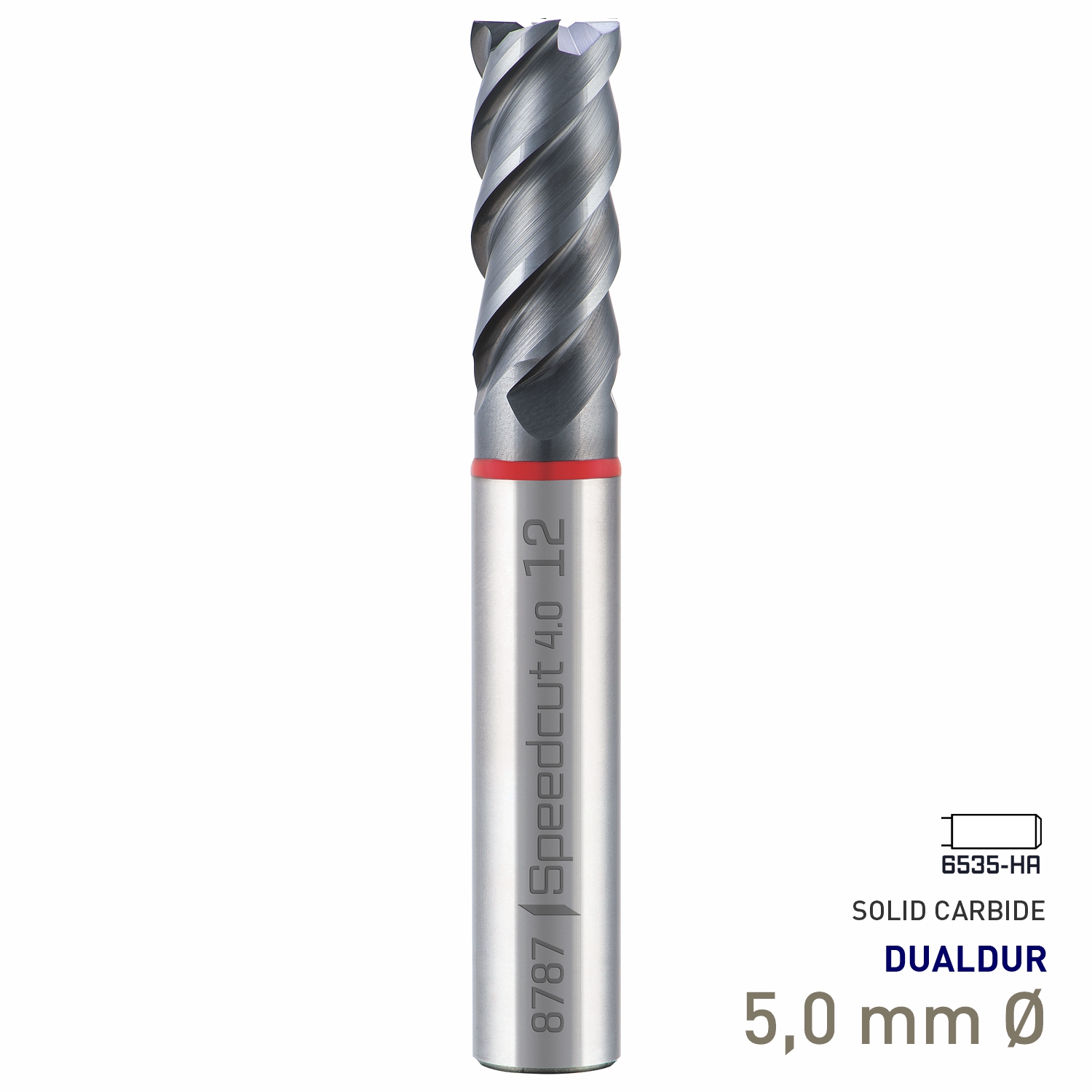 Maykestag Speedcut 4.0 Ultra Hard Steel 50-65 HRC DUALDUR HPC End Mill 5mm Long Series 4 Flute