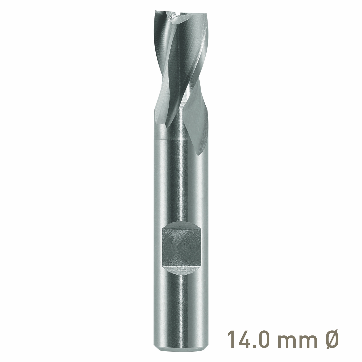 Maykestag HSS-Co8 Slot End Mill 14mm Short Series 2 Flute Centre Cutting DIN 327 D