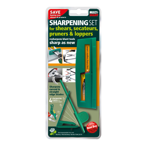 Multi-Sharp Garden Tool Sharpening Kit 2pc for Shears, Scissors, Secateurs, Pruners & Loppers