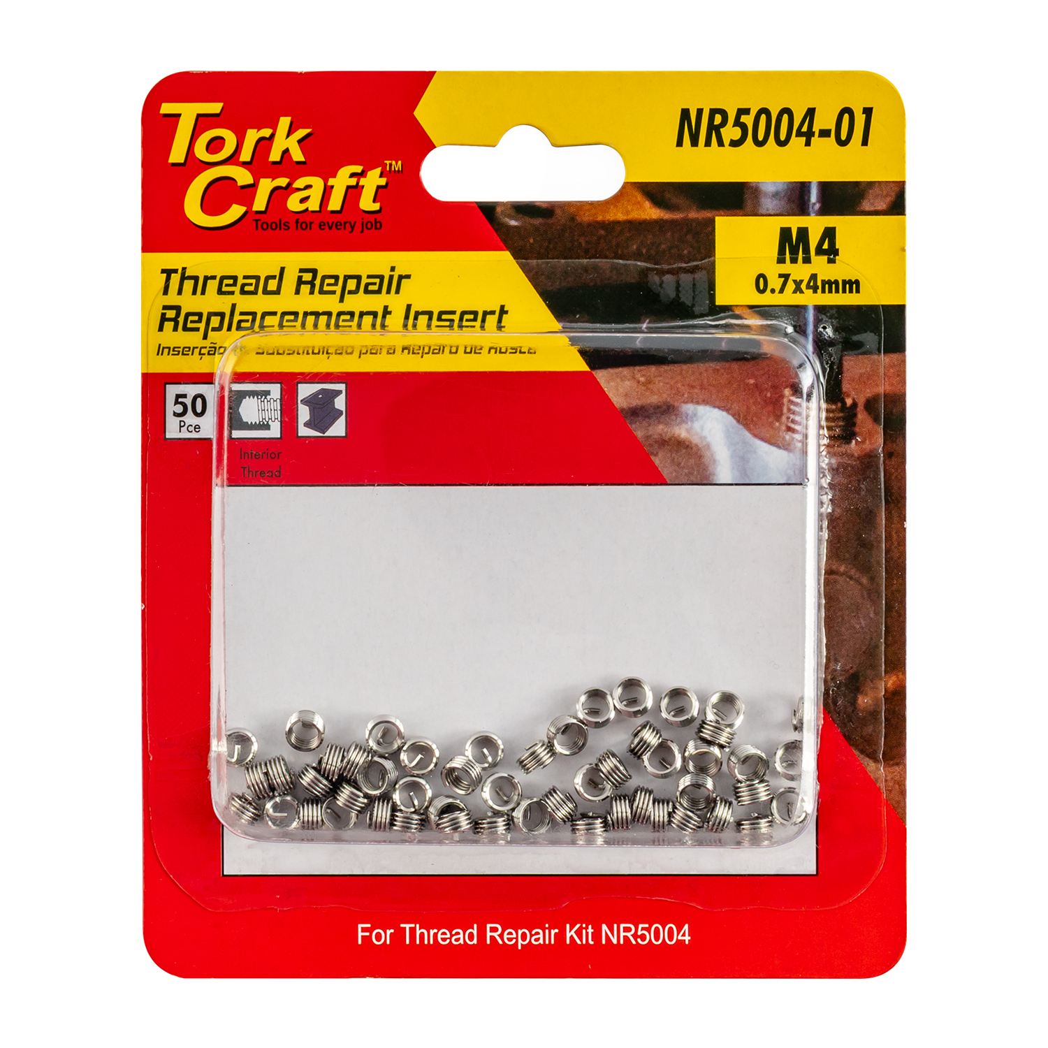 Thread Repair Kit M4 X 0.7 X1.0d Repl. Inserts For Nr5004