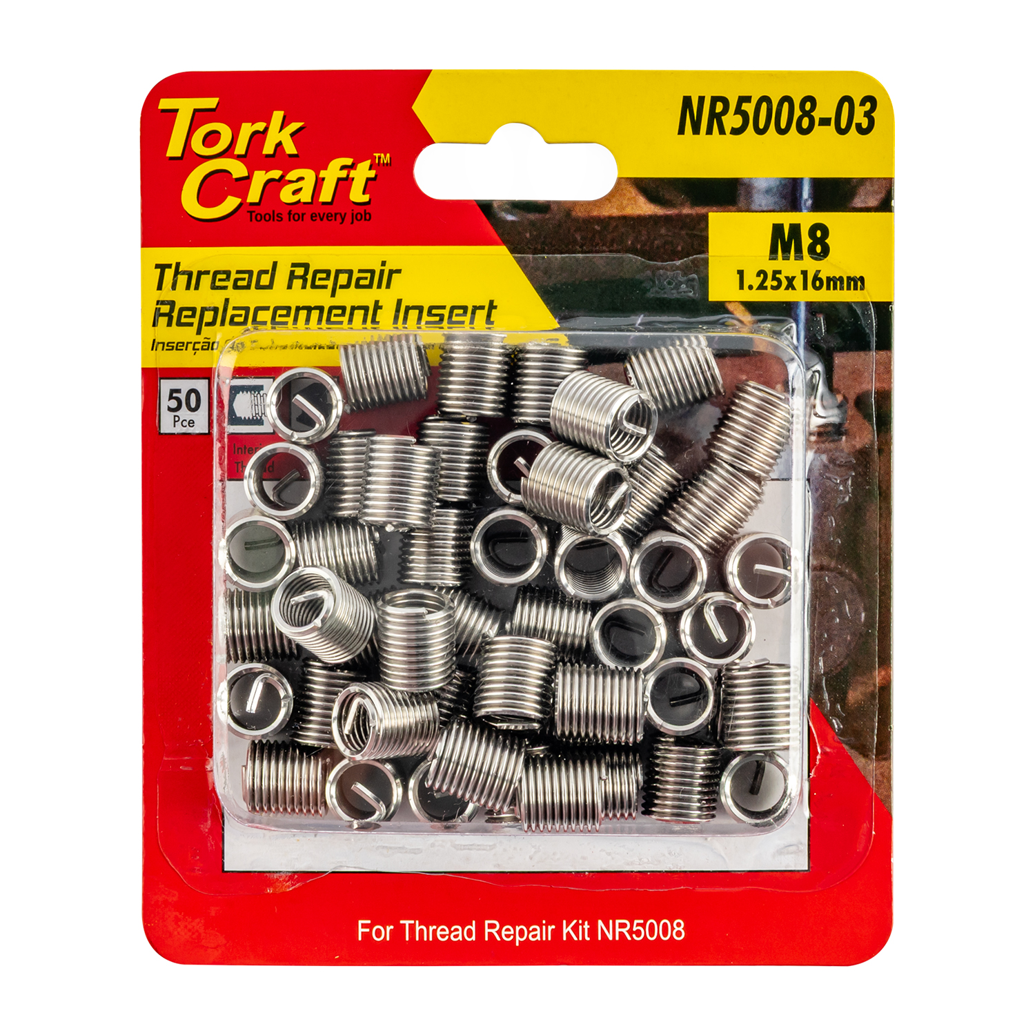 Thread Repair Kit M8 X 1.25 X 2.0d Repl. Inserts For Nr5008