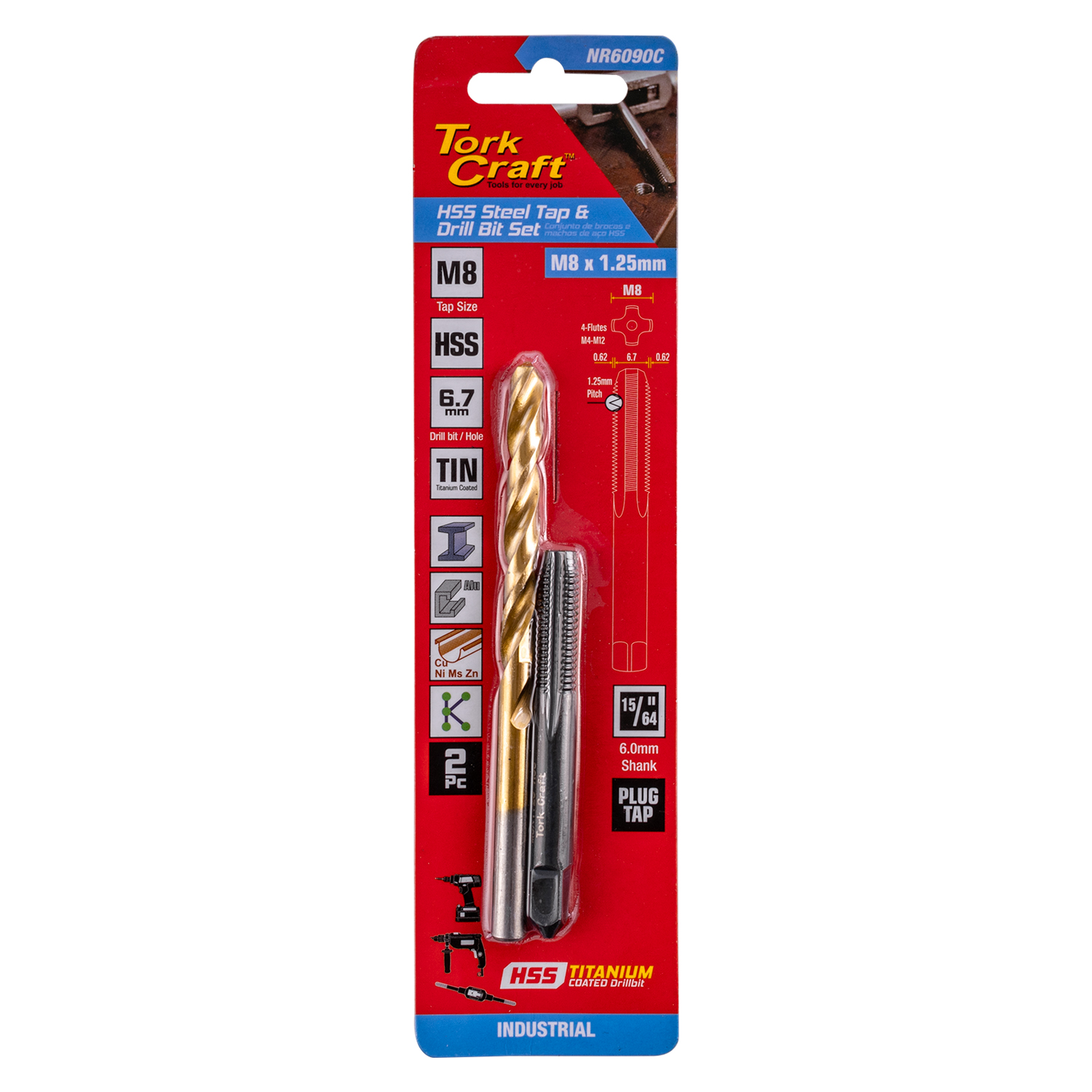 Tap Hss 8x1.25 & Drill 6.7mm 2pc Set