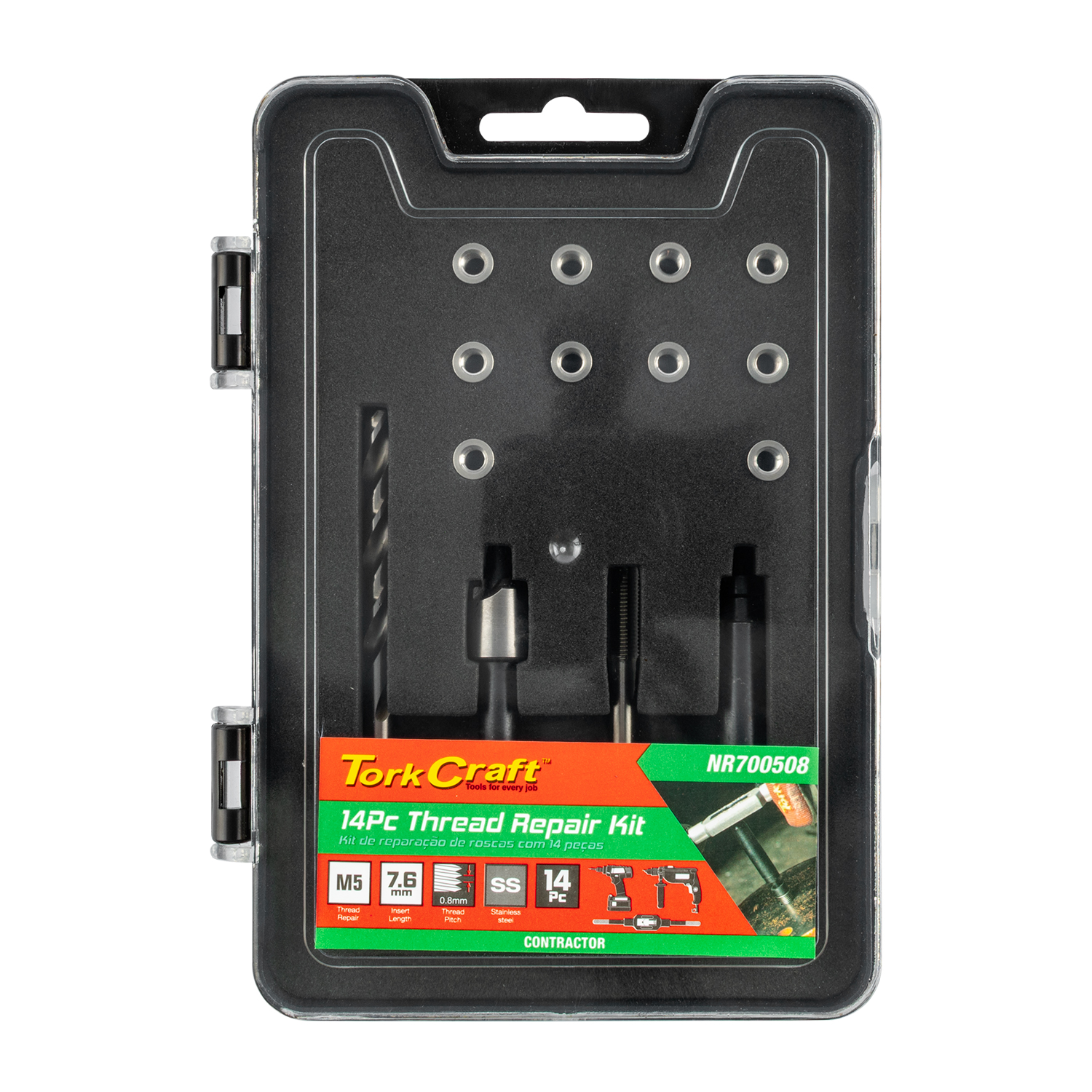 Thread Repair Kit 14pc M5 X 0.8 X 7.6mm Flange Insert