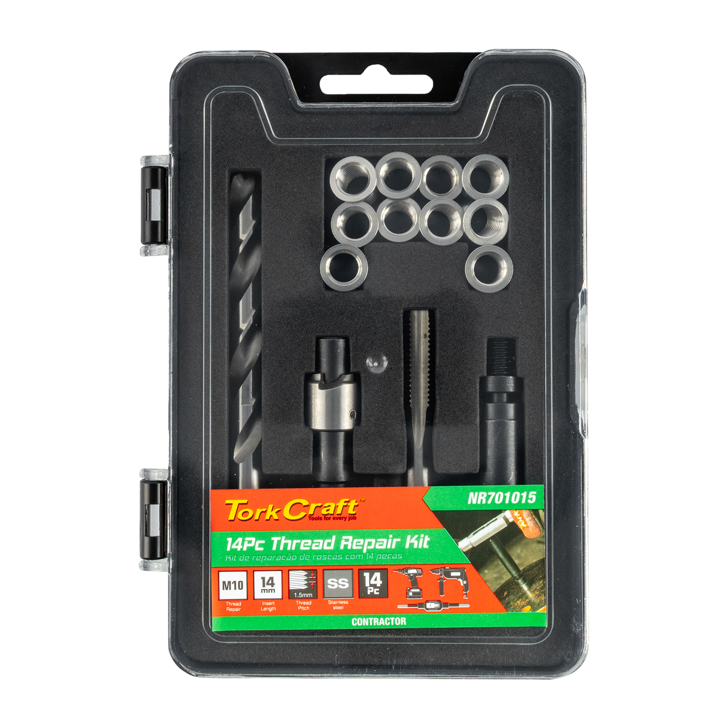 Thread Repair Kit 14pc M10 X 1.5 X 14mm Flange Insert