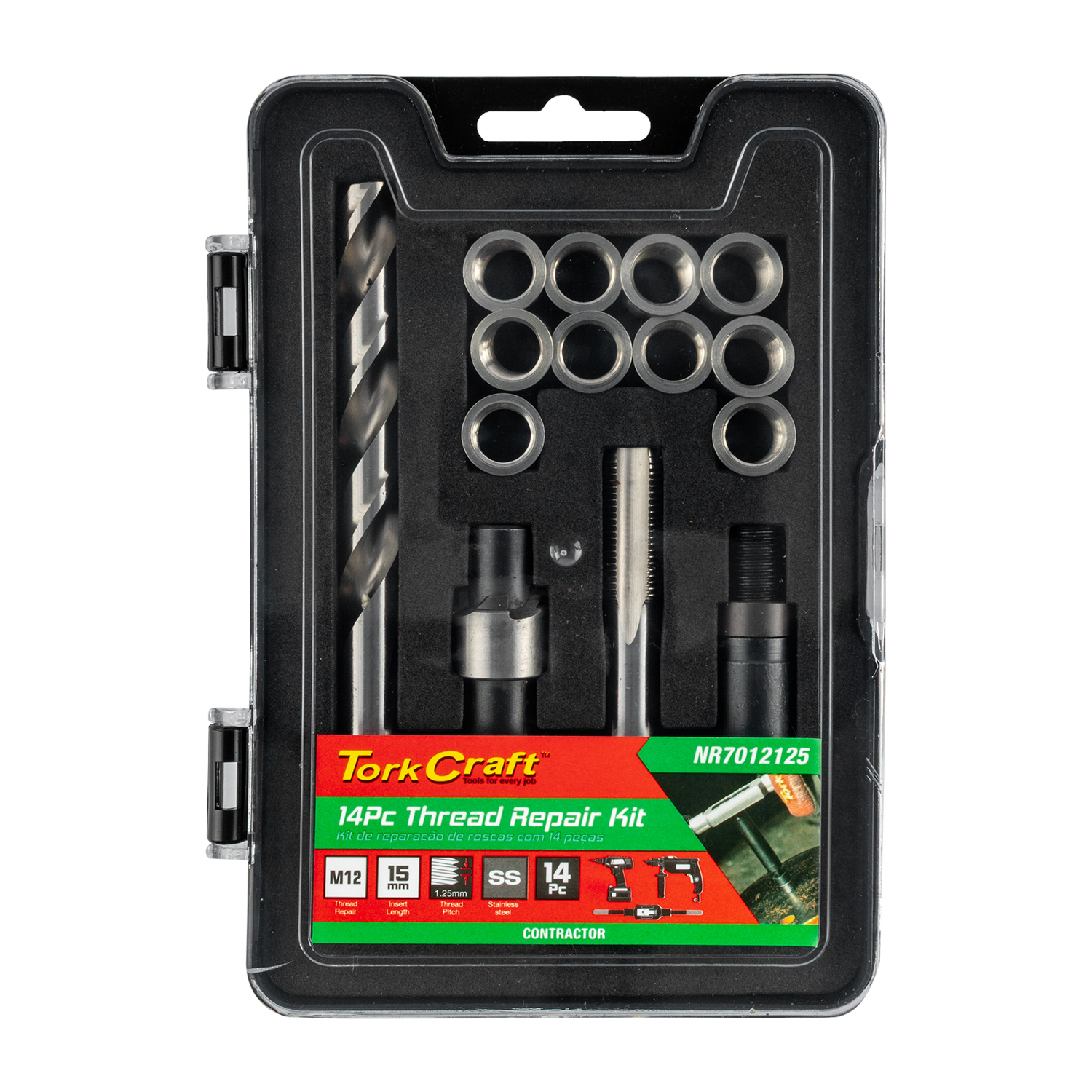 Thread Repair Kit 14pc M12 X 1.25 X 15mm Flange Insert