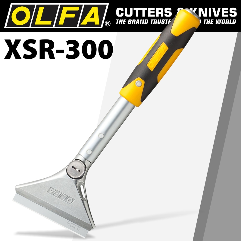 Olfa Heavy Duty Scraper 300mm With 0.8mm Blade And Safety Blade Cover