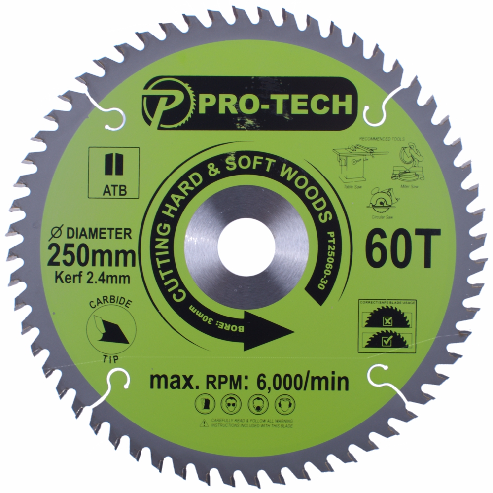 Saw Blade Tct 250 X 2.4 X 30 X 60t Wood Prof.