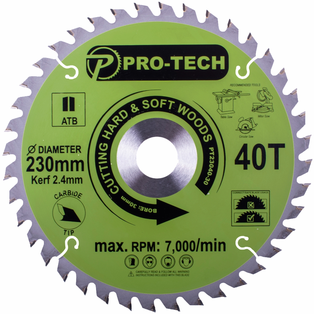 Saw Blade Tct 230 X 2.4 X 30 X 40t Wood Prof.