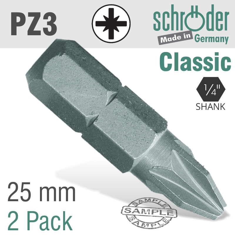 Pozi.no.3x25mm Classic Bit 2cd
