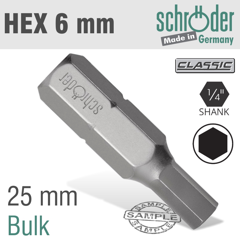 Hex/allen 6mm Insert Bit Bulk