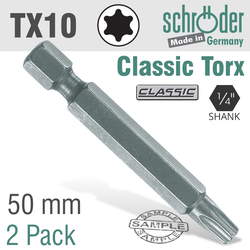 Torx Tx10x50mm Classic Power Bit 2/cd