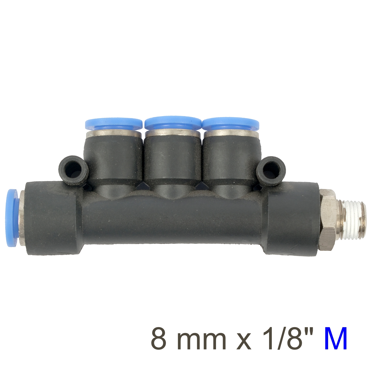 Pu Hose Fitting Manifold 4 X 8mm Port X 1/8'm