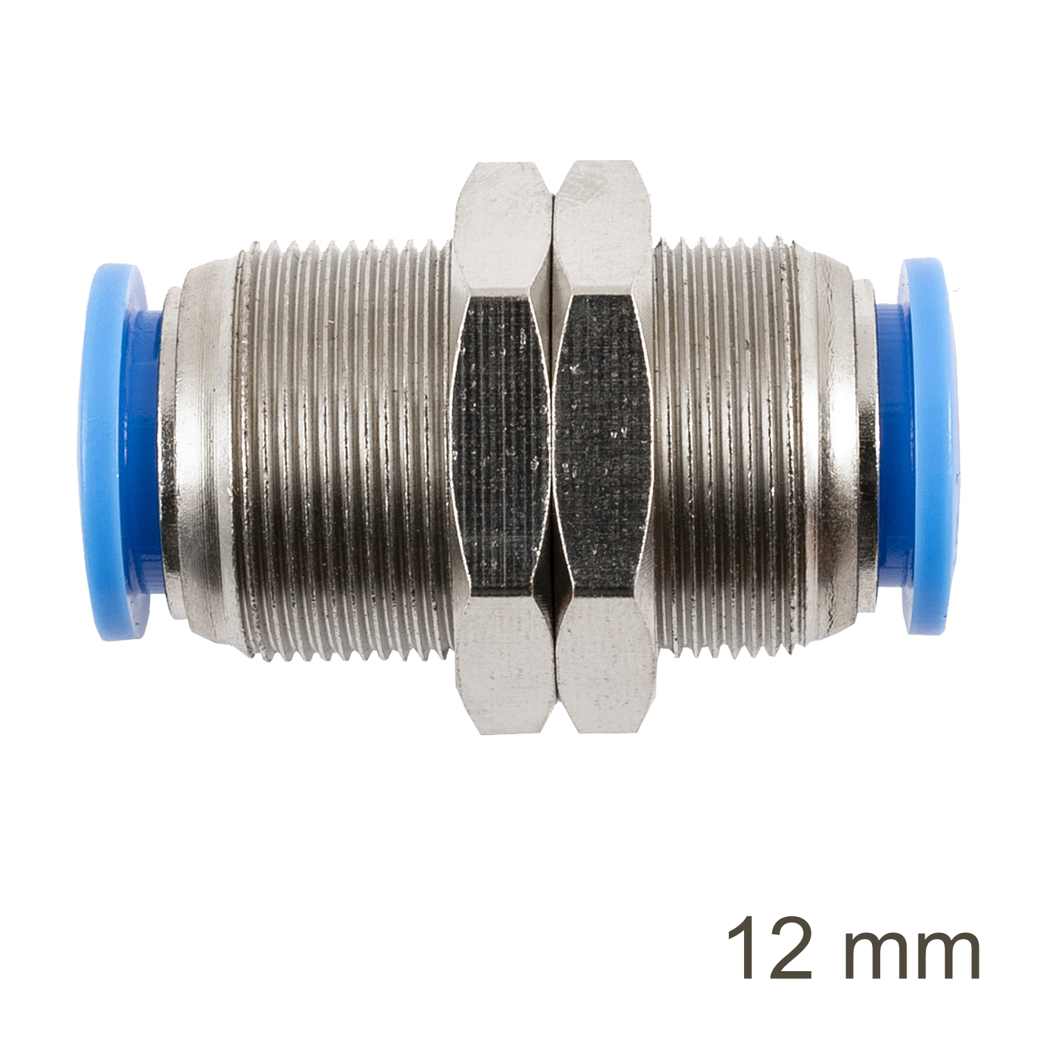 Metal Bulkhead Str. Connector 12mm