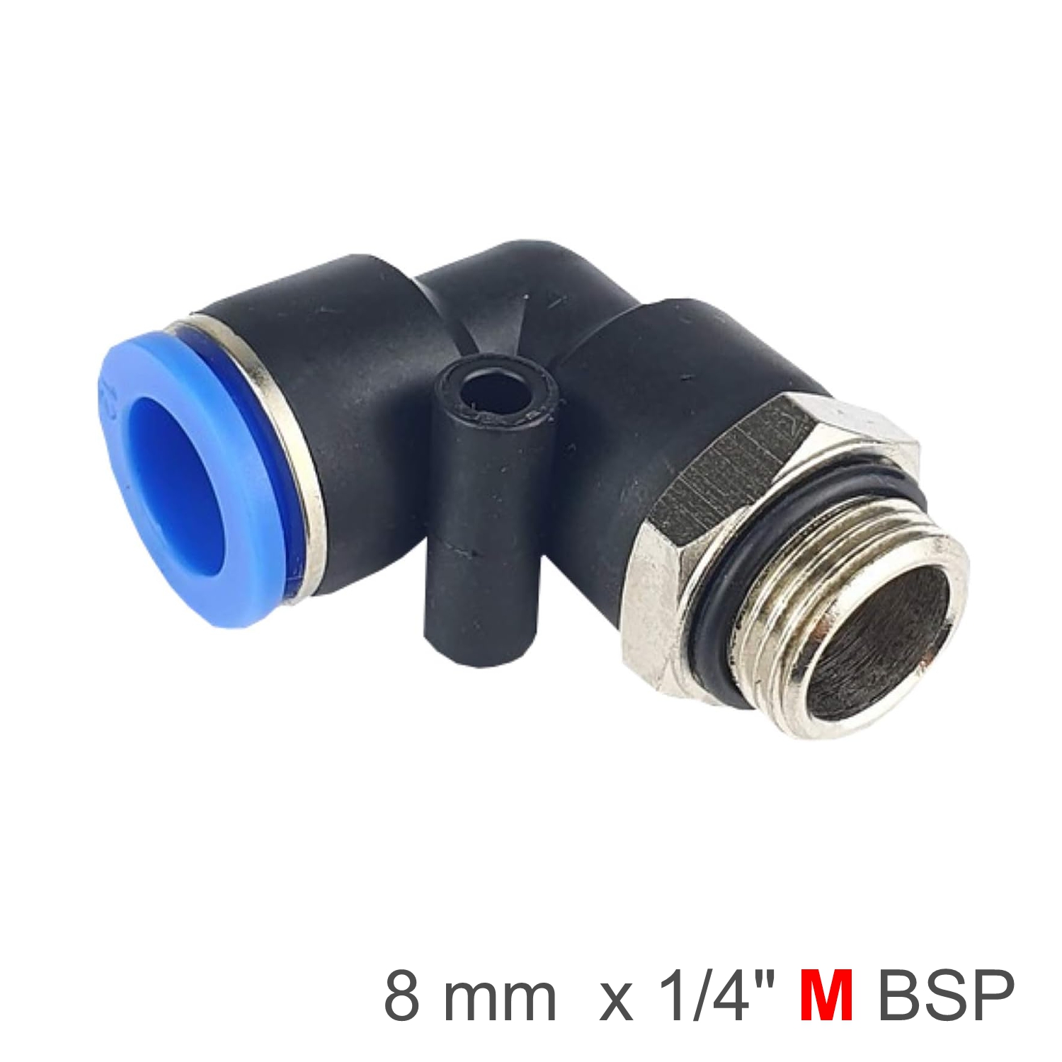 Elbow W/o-ring 8mm-1/4 M Pu Hose Fitting