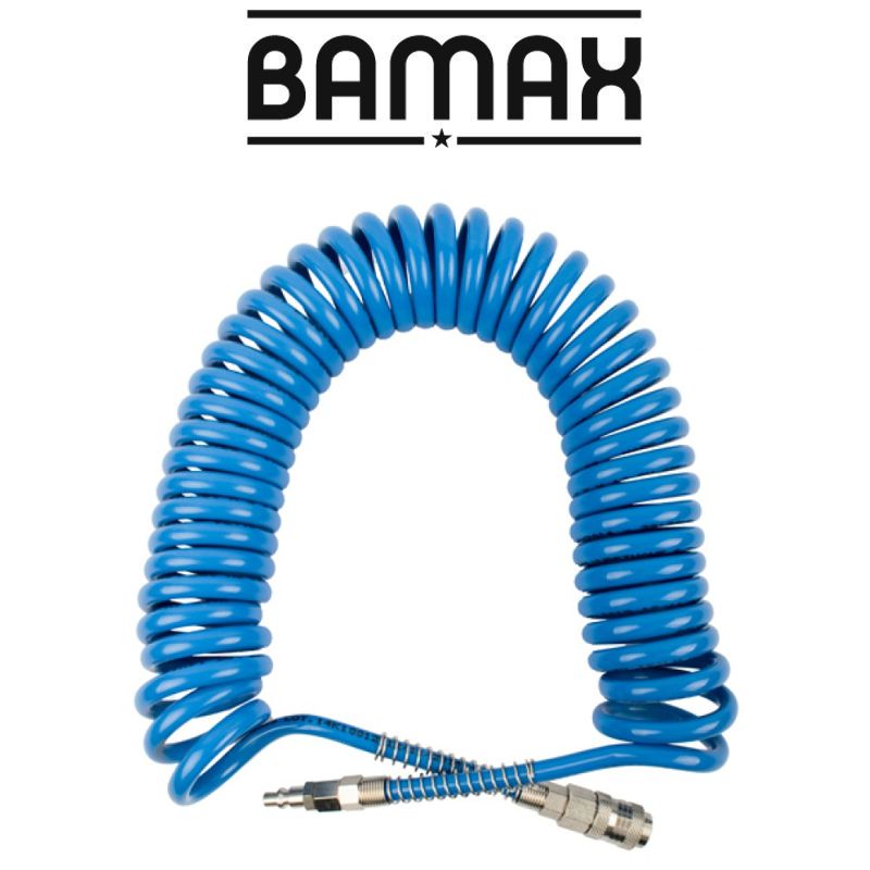 Spiral Polyp Hose Blue 6.5mmx10mmx12m With Quick Couplers Bx15pu12-6,5
