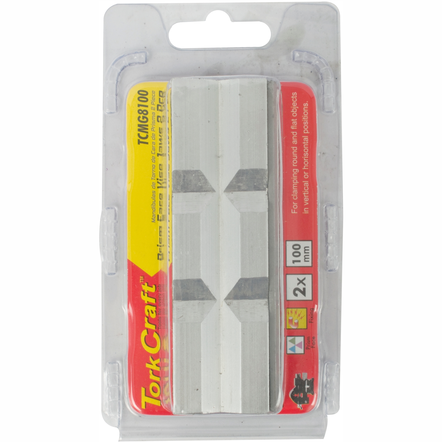 Vice Jaws Magnetic Alum. 100mm X 32mm 2pc Prism Face