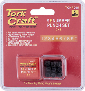 Number Punch Set 5mm (0-9mm) Black Finish