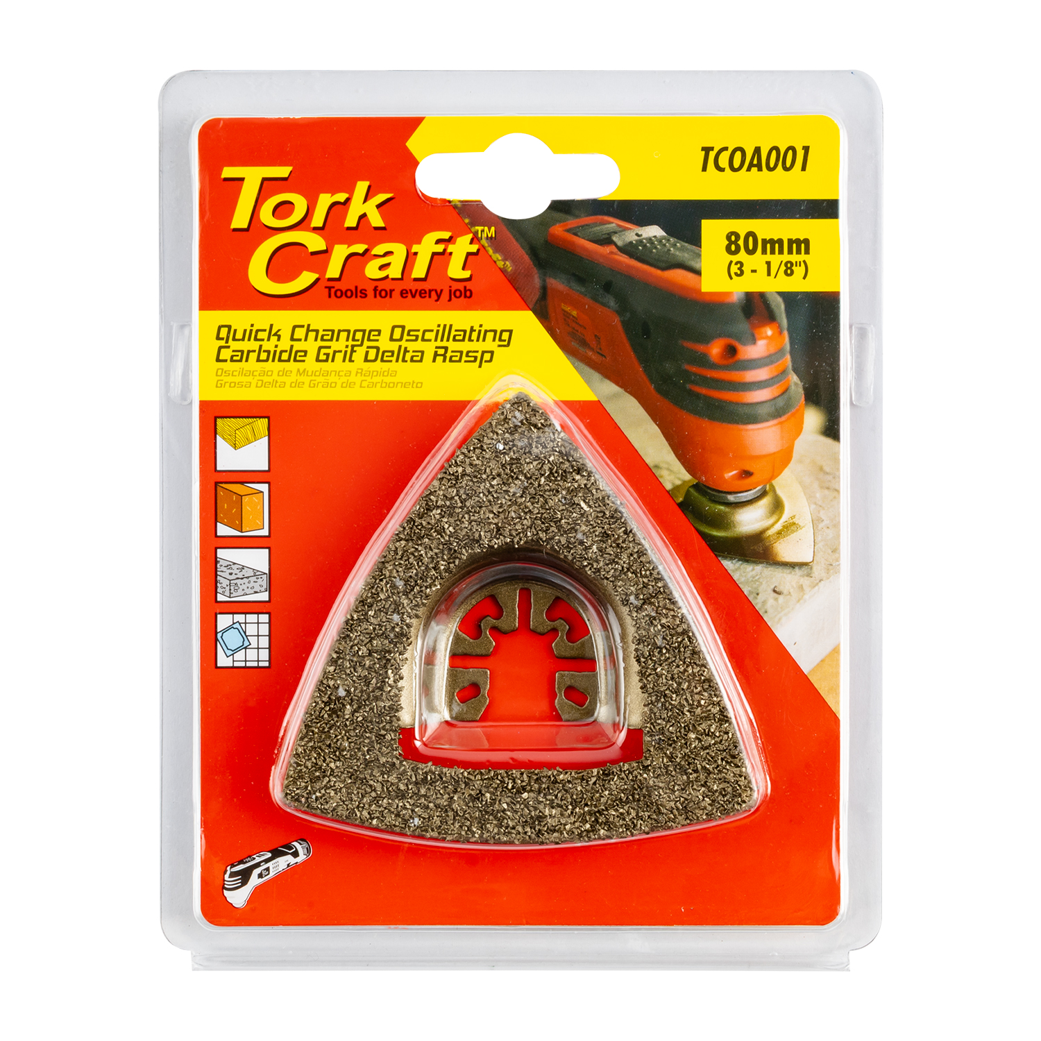 Tork Craft TCOA001 Quick Change Carbide Grit Delta Rasp 80mm