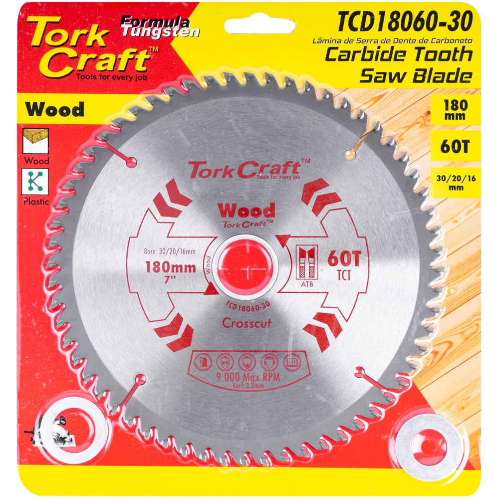 Blade Tct 180 X 60t 30/20/16 General Purpose Combination