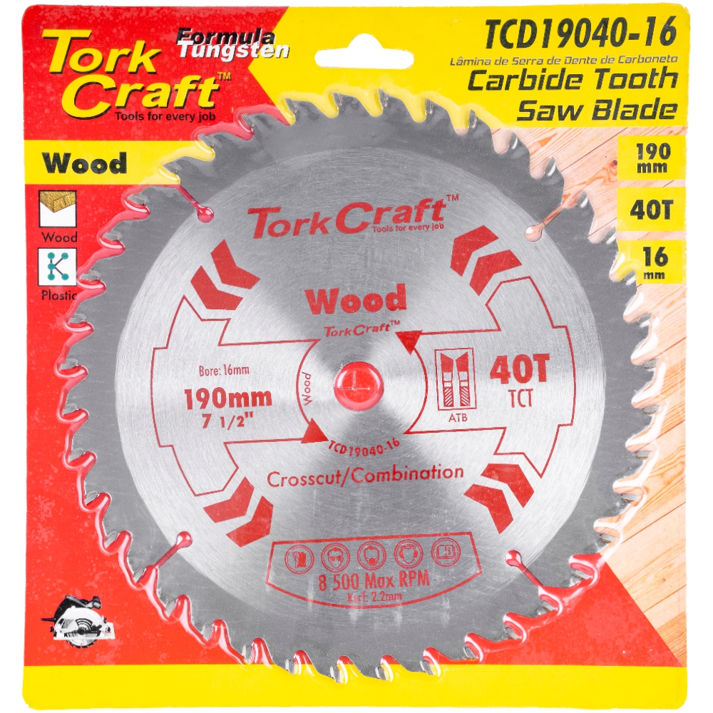 Blade 190 X 40t 16mm General Purpose Combination
