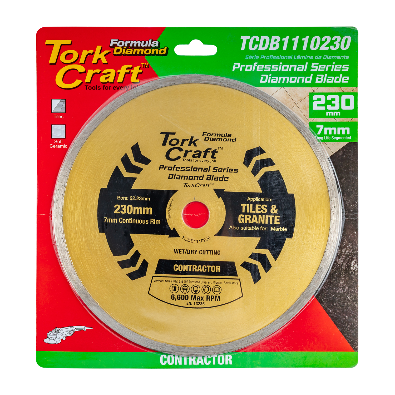 Diamond Blade 230mm X 22.22 Continues Rim