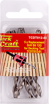 Replacement Drill Bits 12g X 5pc For Decking Tool Tcdt012-01