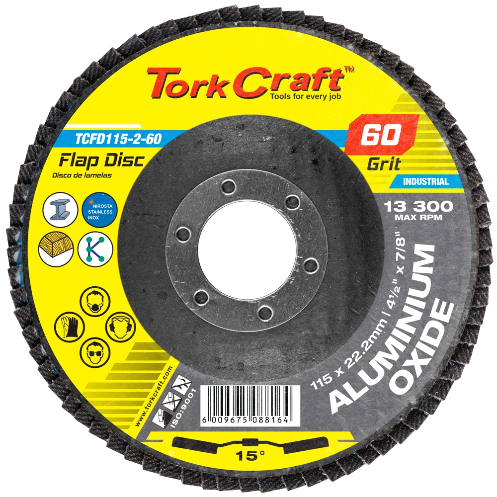 Flap Disc 115mm 15 Deg.angle 60grit A/o