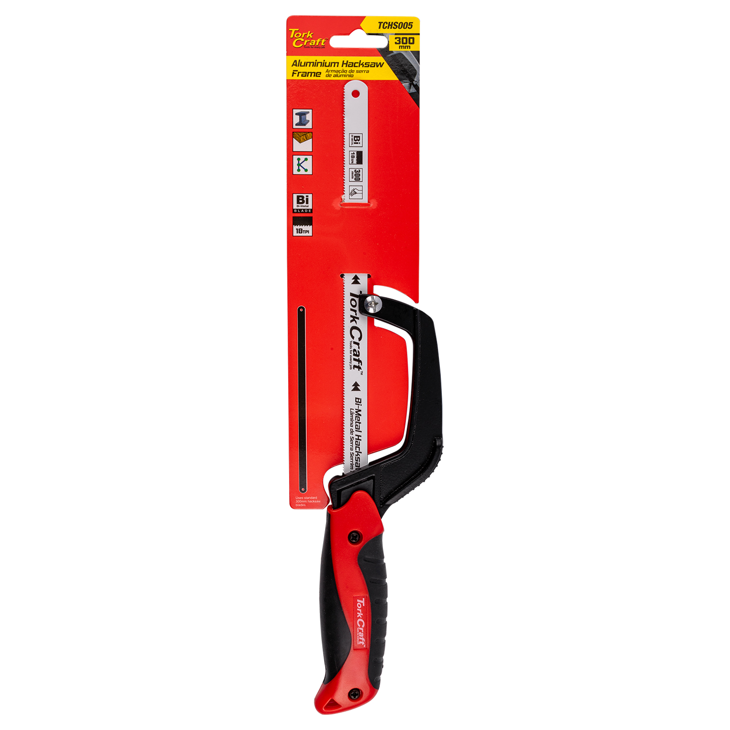 Alumimium Hack Saw Frame 300mm Mini C/w Blade One Hand