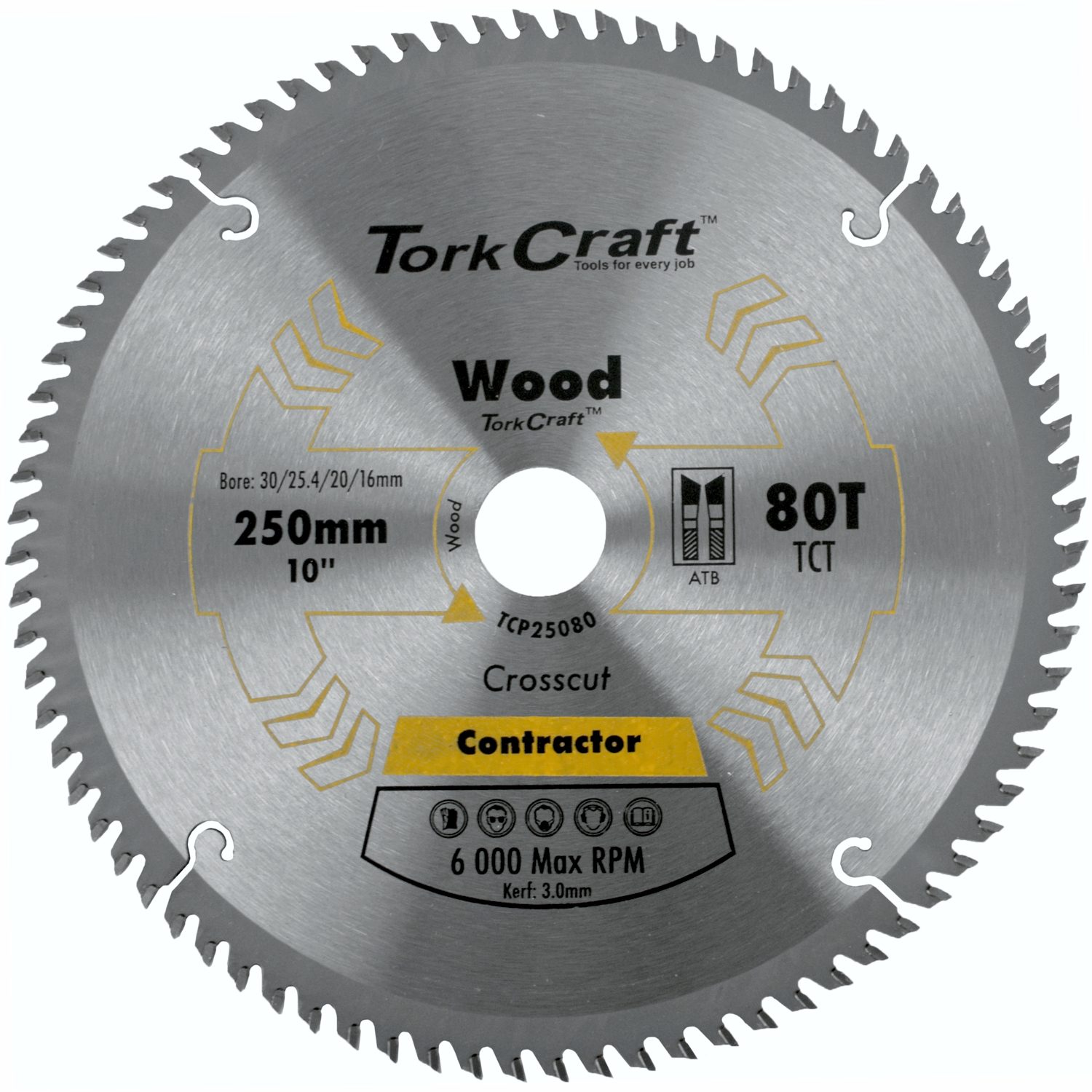 Blade Contractor 250 X 80t Atb 30/16 Circular Saw Tct